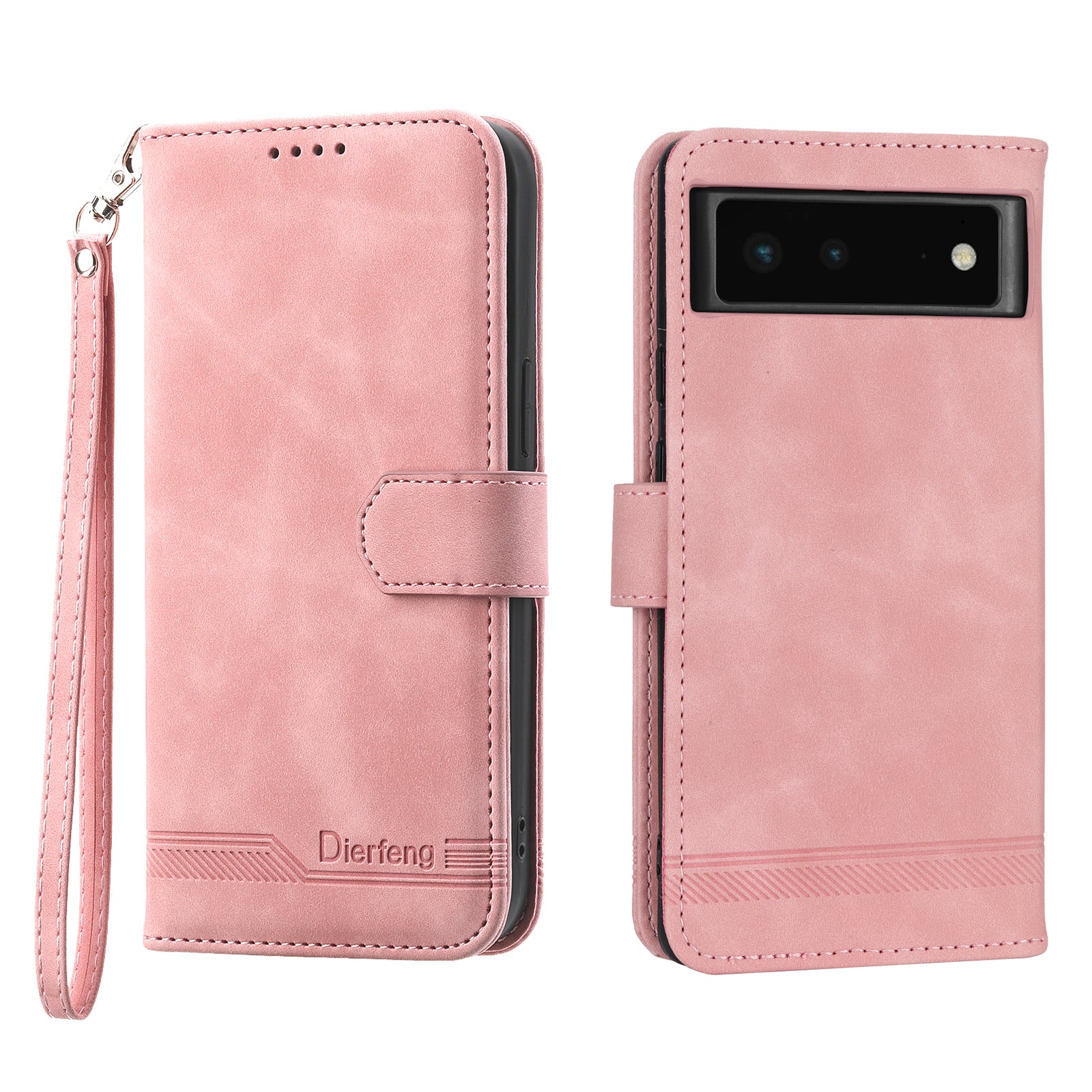 DIERFENG DF-03 Anti-scratch Leather Phone Case for Google Pixel 6 Lines Imprinted Anti-shock Flip Cell Phone Cover Stand Wallet DIERFENG DF-03 Anti-scratch Leather Phone Case for Google Pixel 6 Lines Imprinted Anti-shock Flip Cell Phone Cover Stand Wallet
